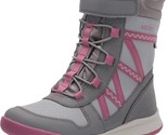 Merrell Kids Snow Crush Boots Waterproof Grey Berry Leather Elastic Lace... - $36.00
