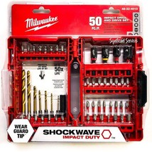 Milwaukee 48-32-4013 SHOCKWAVE 50-Piece Impact Duty Drill Drive Set - £29.59 GBP