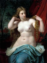FRAMED CANVAS Art print giclee hugues merle bathsebee nude old masters p... - $83.16
