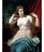 FRAMED CANVAS Art print giclee hugues merle bathsebee nude old masters p... - $113.73 CAD