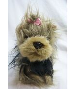 CUTE REALISTIC YORKIE TERRIER PUPPY DOG W/ PINK BOW 9&quot; Plush STUFFED ANI... - $341.14 MXN