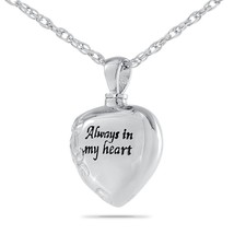 Always in my Heart Stainless Steel Pendant/Necklace Cremation Urn for Ashes - £47.94 GBP