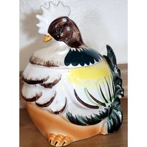 MCM Ceramic Bantam Chicken Rooster Cookie Jar Pretty Colors Some Repairs... - $337.31 MXN