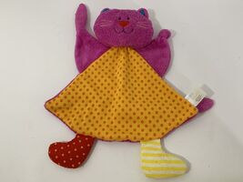 Baby Gund Missy Meow pink cat lovey Security Blanket yellow orange dots ... - $6.23