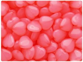 BeadTin Medium Pink Translucent 14mm Heart Plastic Craft Beads (60pcs) - $2.39