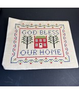 God Bless Our Home 11x14 Hand-Stitched Cross-Stitch Sampler Unframed Wal... - €32,47 EUR