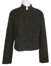 David Brooks Womens Jacket Size 6 Brown Quilted Button Front Coat Lined - £9.49 GBP