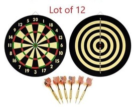 Lot of 12 DART BOARDS SETS - Wholesale 16.5&quot; Dartboards with 6 Darts per... - $1,848.62 MXN