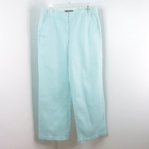 Liz Claiborne Women&#39;s 10 Sloane Light Blue Straight Leg Twill Trouser Pants - $15.00