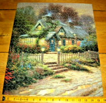 Jigsaw Puzzle 500 Pcs Thomas Kinkade Art Charming Cottage Flowers Trees Complete - £8.41 GBP