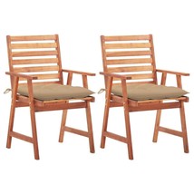  Patio Chair Set of 2 Brown Solid Acacia wood, polyester Standard - $4,325.27 MXN