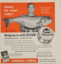 1954 Print Ad Sunset Flexon Monofilament Fishing Lines 36-LB Bass Petaluma,CA - £11.13 GBP