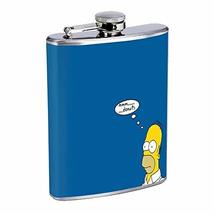 Donuts Cartoon Hip Flask Stainless Steel 8 Oz Silver Drinking Whiskey Spirits Em - £7.86 GBP