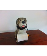 Resin St Bernard Toilet Paper Holder with Leather Collar - $42.08