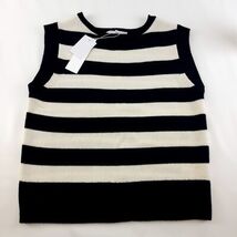Adyson Parker Womens Sweater Vest Sz S Black Chalk Striped Knit Pullover... - $21.90