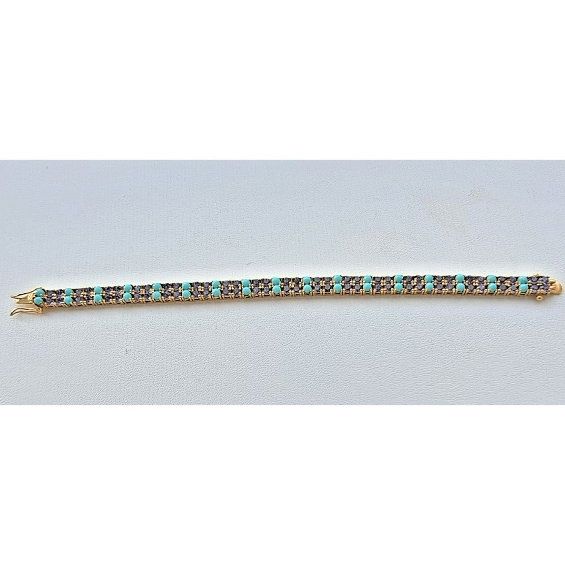 Joan Rivers 925 Sterling Silver Gold Plated Amethyst And Turquoise Bracelet At Item image 6