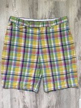 Polo Golf Ralph Lauren Vintage Classic Shorts Plaid Check Madras Chino Size 34 - £23.48 GBP