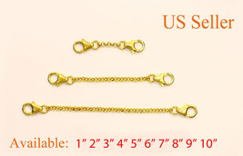 24k gold Gold Plated Extender Safety Chain Necklace Bracelet  lock  1&quot;  ... - $14.25