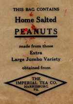 Vintage Bag Salted Peanuts - The Imperial Tea Co Harrisburg, PA - $17.33