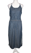 Prana Dress Blue Denim Sky Haven Sundress Casual Midi Side Slit Size Sma... - £24.77 GBP