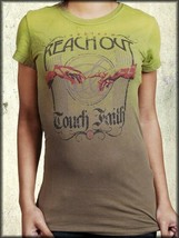 Tank Farm Reach Out and Touch Faith Sistine Chapel Womens T-Shirt Green Fade NEW - £19.78 GBP