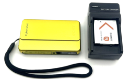 Sony Cyber Shot Dsc TX10 16.2MP Digital Camera Yellow 4x Zoom Waterproof Tested - £138.23 GBP