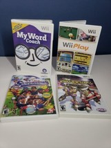 Nintendo Wii Game Lot - 4 Games - CIB - Ice Hockey MLB Play My Word Coach - £12.37 GBP