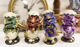 Whimsical Baby Dragon Egg Hatchlings Bobblehead Figurine Set In Metallic Colors - £24.84 GBP