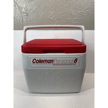 Vintage Coleman Personal 8 Cooler Lunchbox Red Lid 5272 - $27.45