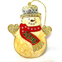 2010 Crystal Snowman Danbury Mint Annual Christmas Ornament Swarovski Crystals - £30.28 GBP