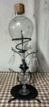 Vintage Austrian Wine aerator dispenser with black wrought iron stand - $39.60