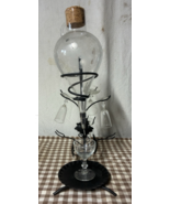 Vintage Austrian Wine aerator dispenser with black wrought iron stand - $39.60