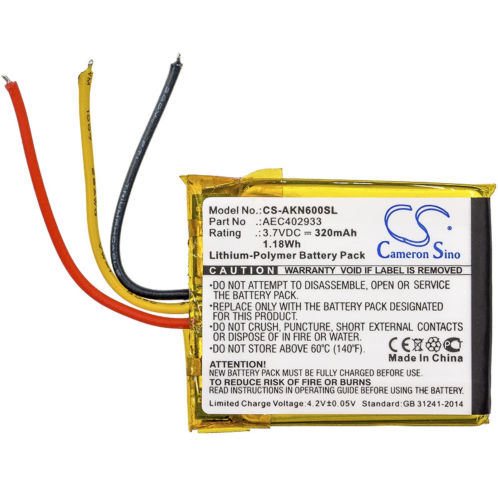 LIONX Battery Replacement for Audio Wireless Headset Fit Model AKG N60 N... - $16.66