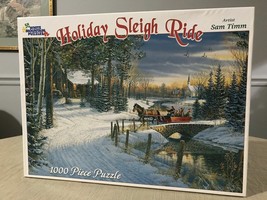 White Mountain Puzzles Holiday Sleigh Ride 1000 Piece Jigsaw Puzzle Chri... - $49.99