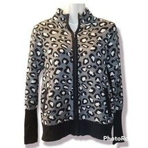 Rachel Zoe Full Zip Gray Leopard Cardigan sz xs - £34.81 GBP