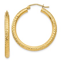 14K Gold Round Hoop Earrings Jewelry FindingKing 31mm x 29mm - £163.98 GBP
