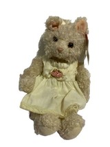 Russ Felicia White Cat In Dress Soft Plush Toy Rare Vintage vtd - $15.62