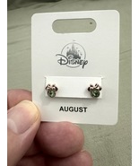 Disney Parks Minnie Mouse Faux Peridot August Birthstone Earrings Gold C... - £25.88 GBP