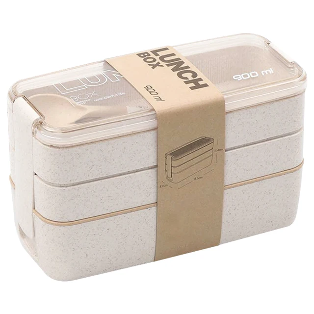 Ids 3 stackable lunch box leak proof portable lunch food container wheat.jpg 640x640 1 thumb200