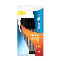 Paper Mate Inkjoy 100 CAP Capped Ball Pen Medium Tip 1.0 mm - Black, Pack of 10  - £7.46 GBP