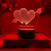 Happy Valentine&#39;s day Gift Night Light , Heart shape 3D Illusion Night Lamp , Ro - £23.29 GBP