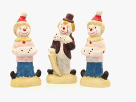 3 Vintage Ceramic Plaster Clowns 6&quot; Figurines Statues Circus Carnival Games - £11.73 GBP