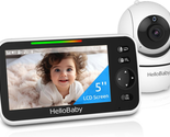 5&#39;&#39;Sreen w 30-Hour Battery Video Baby Monitor w Camera 2-Way Talk 8 Lull... - £100.39 GBP