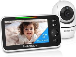 5&#39;&#39;Sreen w 30-Hour Battery Video Baby Monitor w Camera 2-Way Talk 8 Lull... - £100.38 GBP