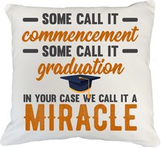Make Your Mark Design Commencement, Graduation, Miracle. White Pillow Co... - £19.73 GBP+