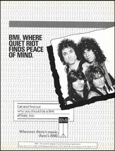 Quiet Riot 1986 BMI advertisement Kevin DuBrow Carlos Cavazo 8 x 11 b/w ... - $86.76 MXN