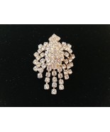 Glamorous Silver Tone Brooch Articulated Clear Faceted Rhinestone Chande... - £39.50 GBP