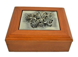 Pewter Pine Cone Wood Jewelry Trinket Box Valet New in Box - £14.47 GBP