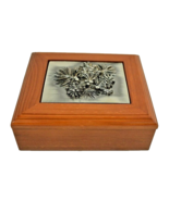 Pewter Pine Cone Wood Jewelry Trinket Box Valet New in Box - £14.47 GBP
