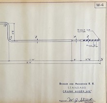 1952 Railroad Bangor Aroostook Crank Auger Standard Blueprint M4 Trains ... - $84.36